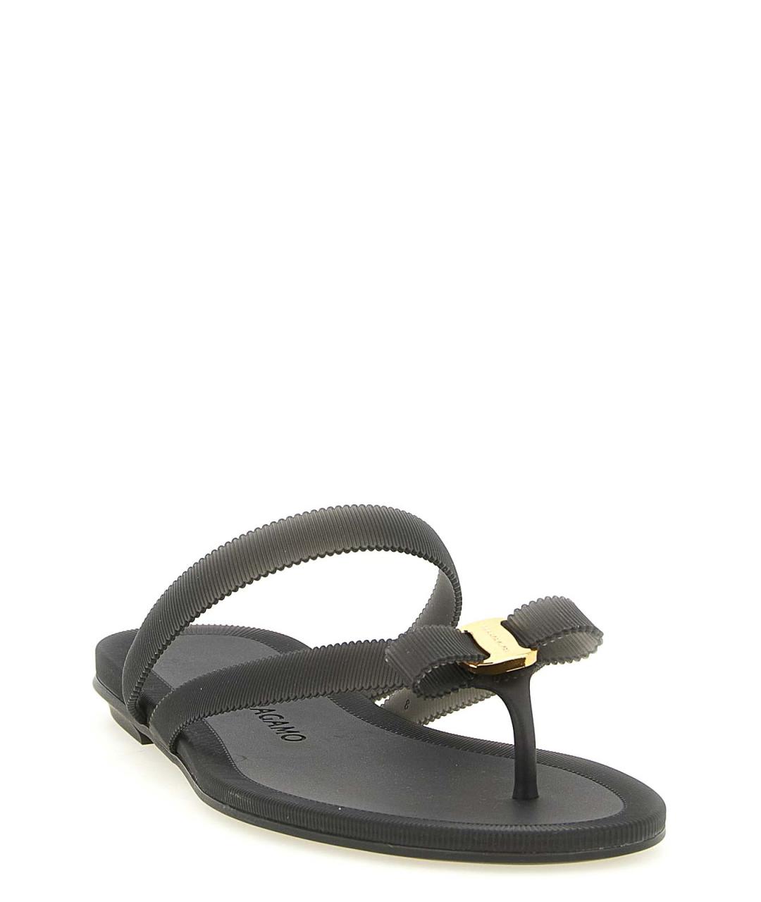 FERRAGAMO Черные шлепанцы, фото 2