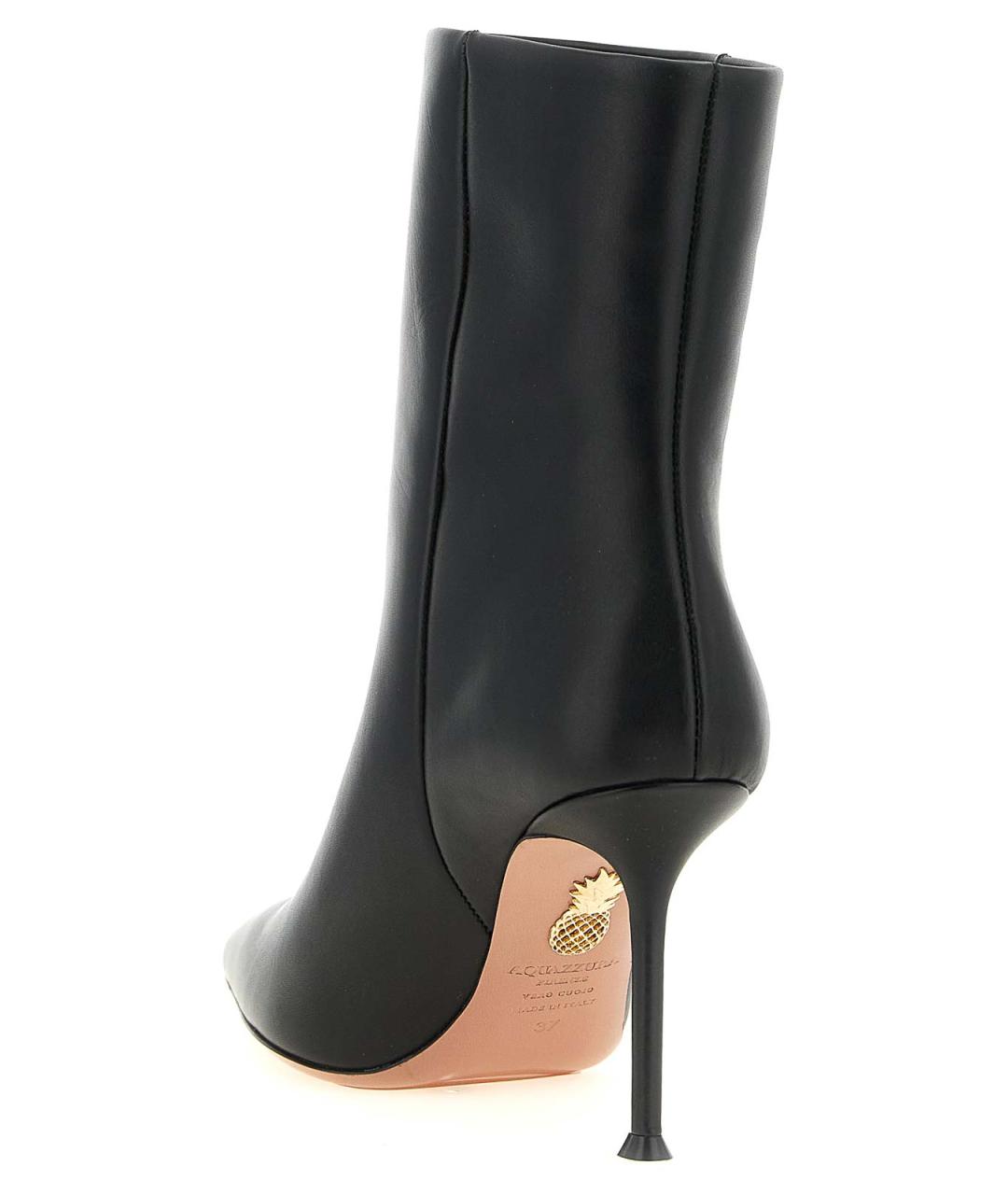 AQUAZZURA Черные кожаные ботильоны, фото 3