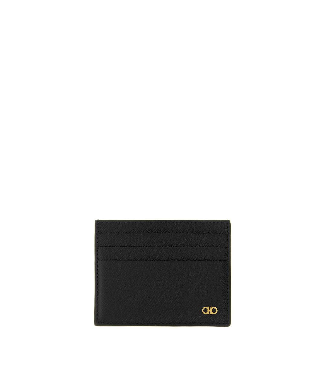 FERRAGAMO Черный кожаный кардхолдер, фото 1