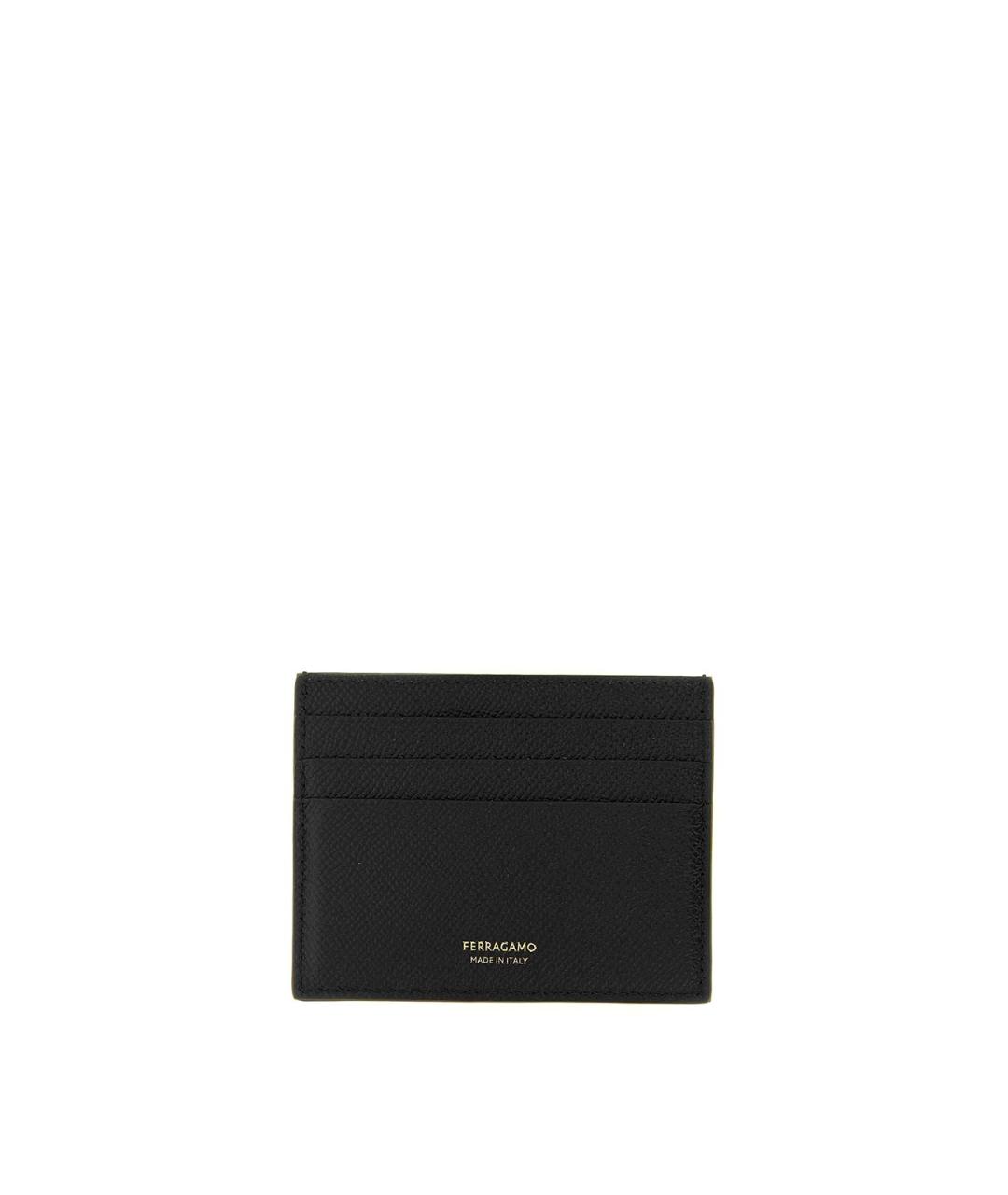 FERRAGAMO Черный кожаный кардхолдер, фото 2