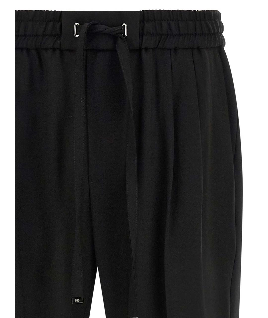 DOLCE&GABBANA Черные шерстяные повседневные брюки, фото 3