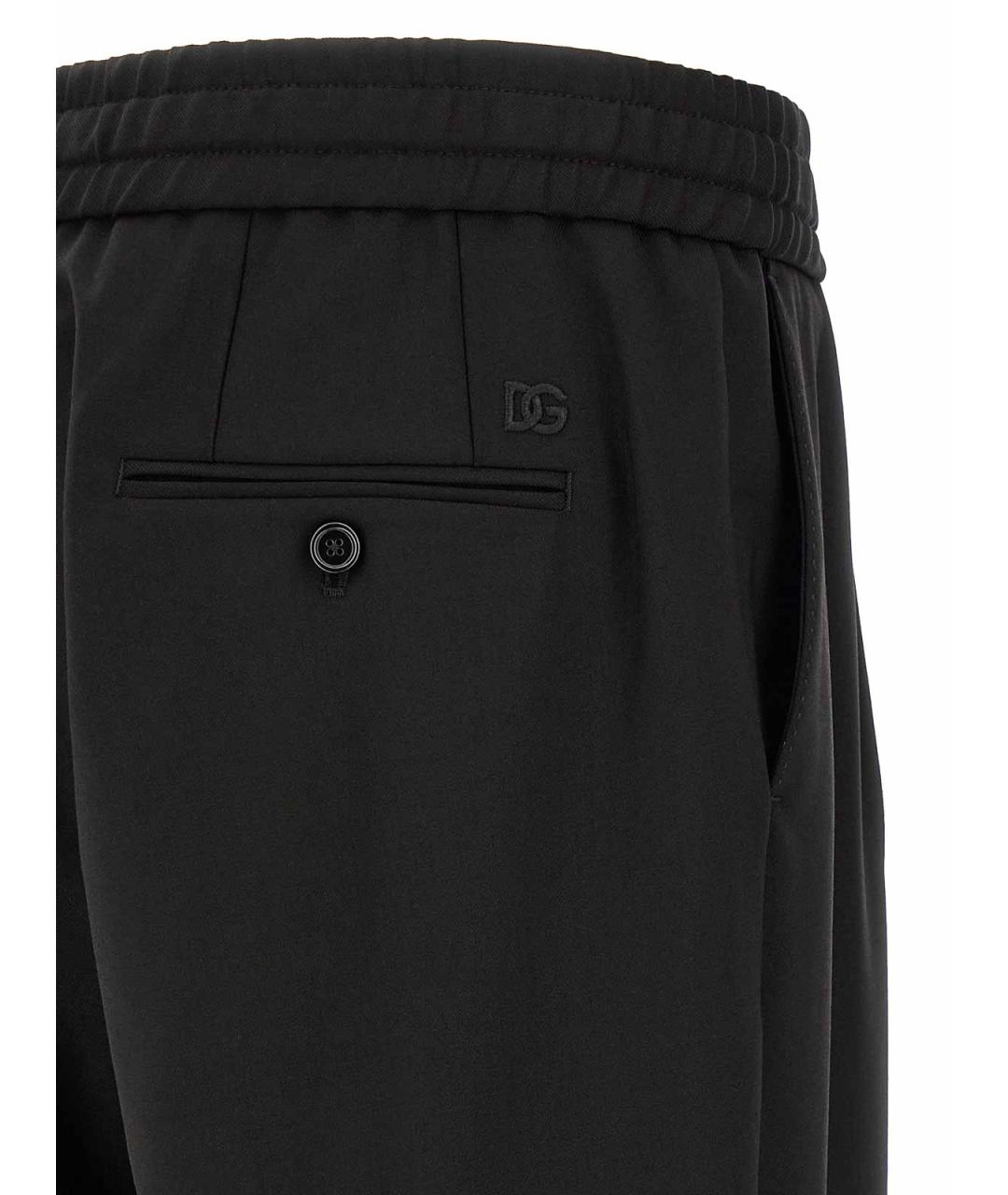 DOLCE&GABBANA Черные шерстяные повседневные брюки, фото 4