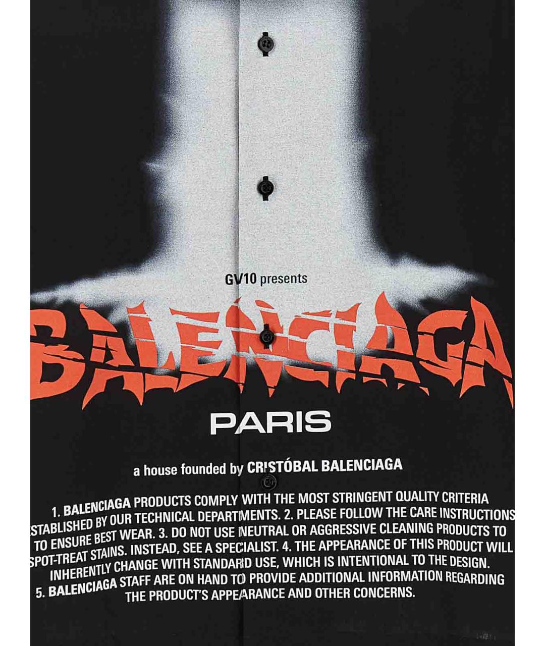 BALENCIAGA Черная хлопковая кэжуал рубашка, фото 4