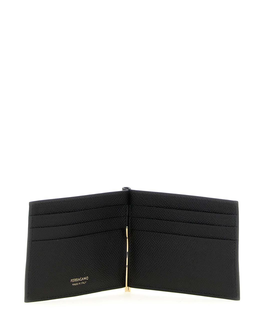 FERRAGAMO Черный кожаный кошелек, фото 3