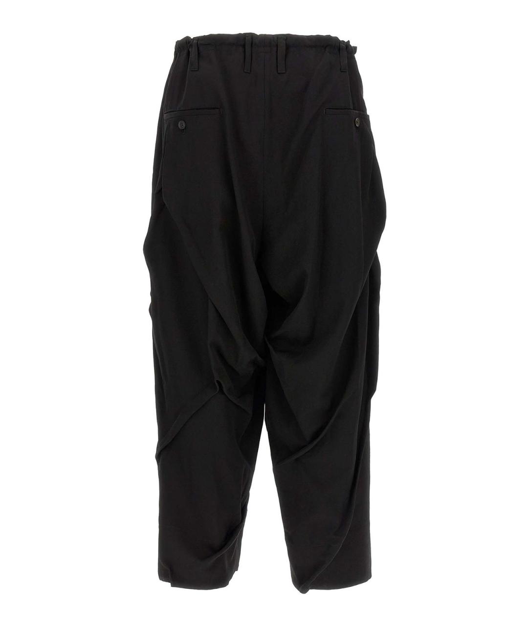 YOHJI YAMAMOTO Черные шерстяные повседневные брюки, фото 2