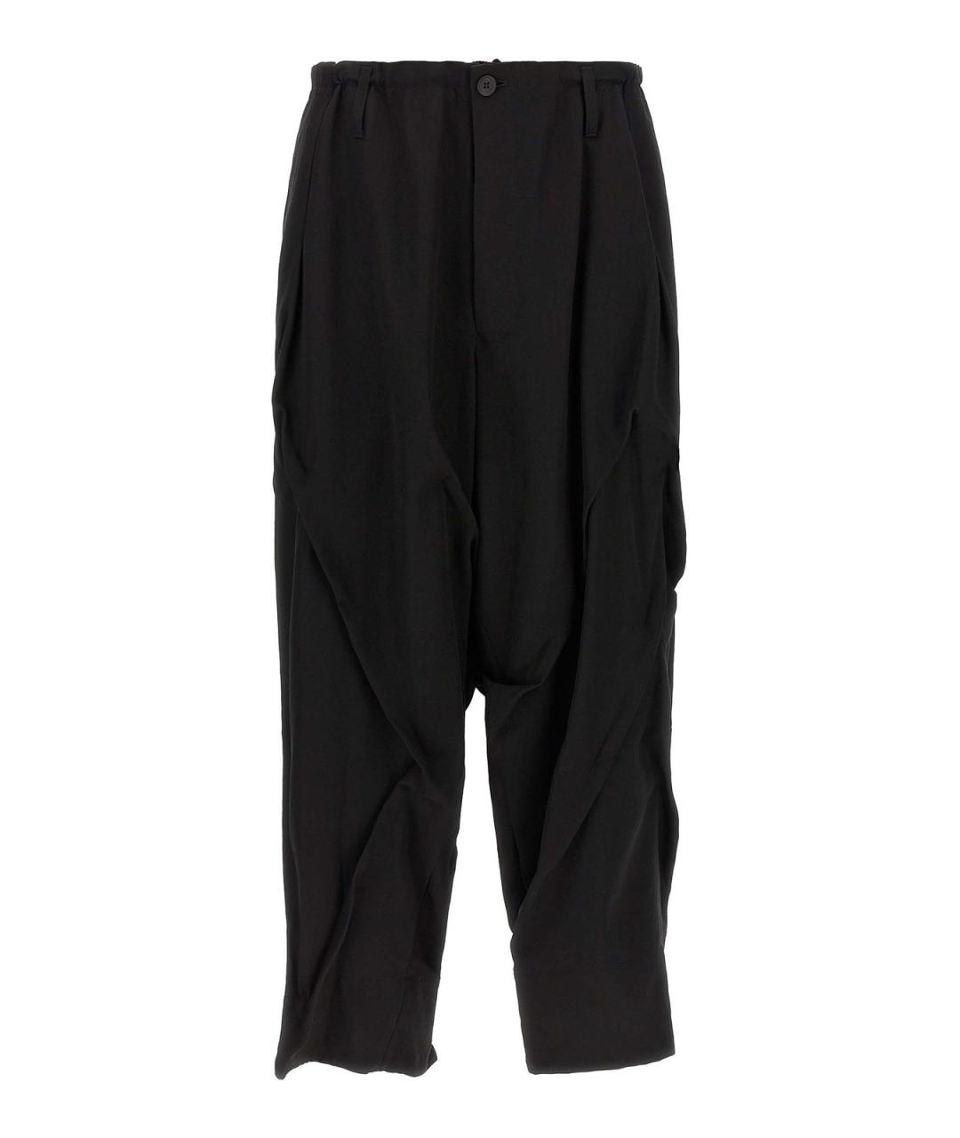 YOHJI YAMAMOTO Черные шерстяные повседневные брюки, фото 1