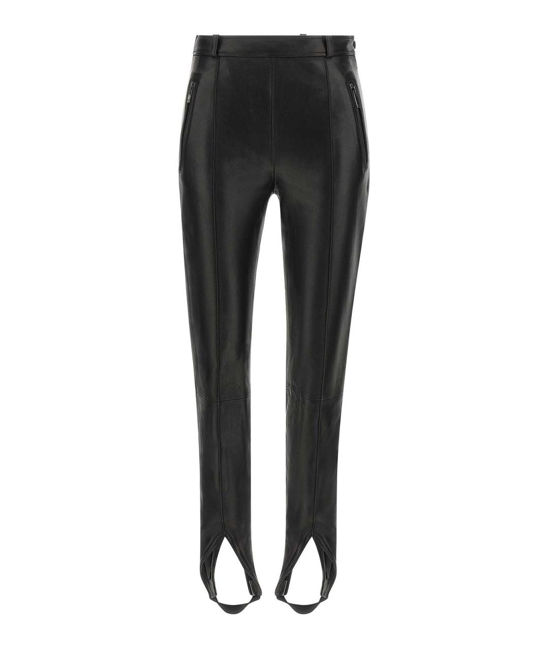 BALMAIN Черные кожаные леггинсы и велосипедки, фото 1