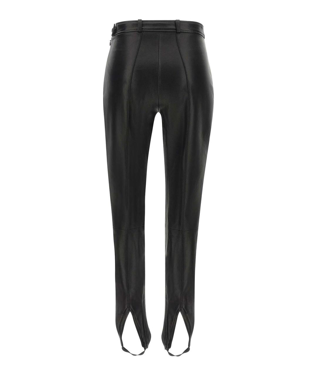 BALMAIN Черные кожаные леггинсы и велосипедки, фото 2