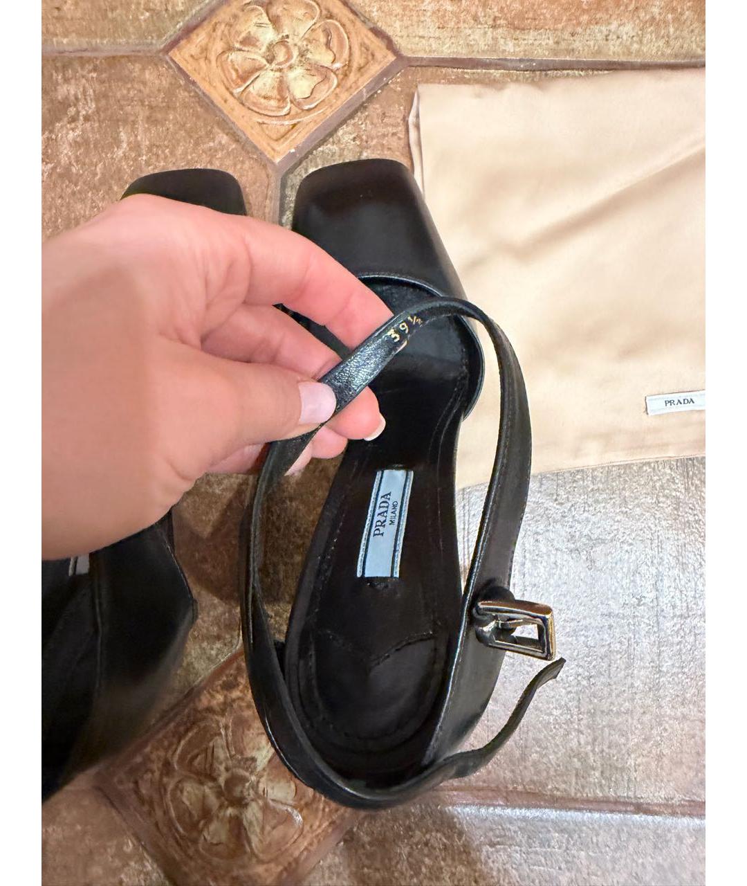 PRADA Черные кожаные туфли, фото 6