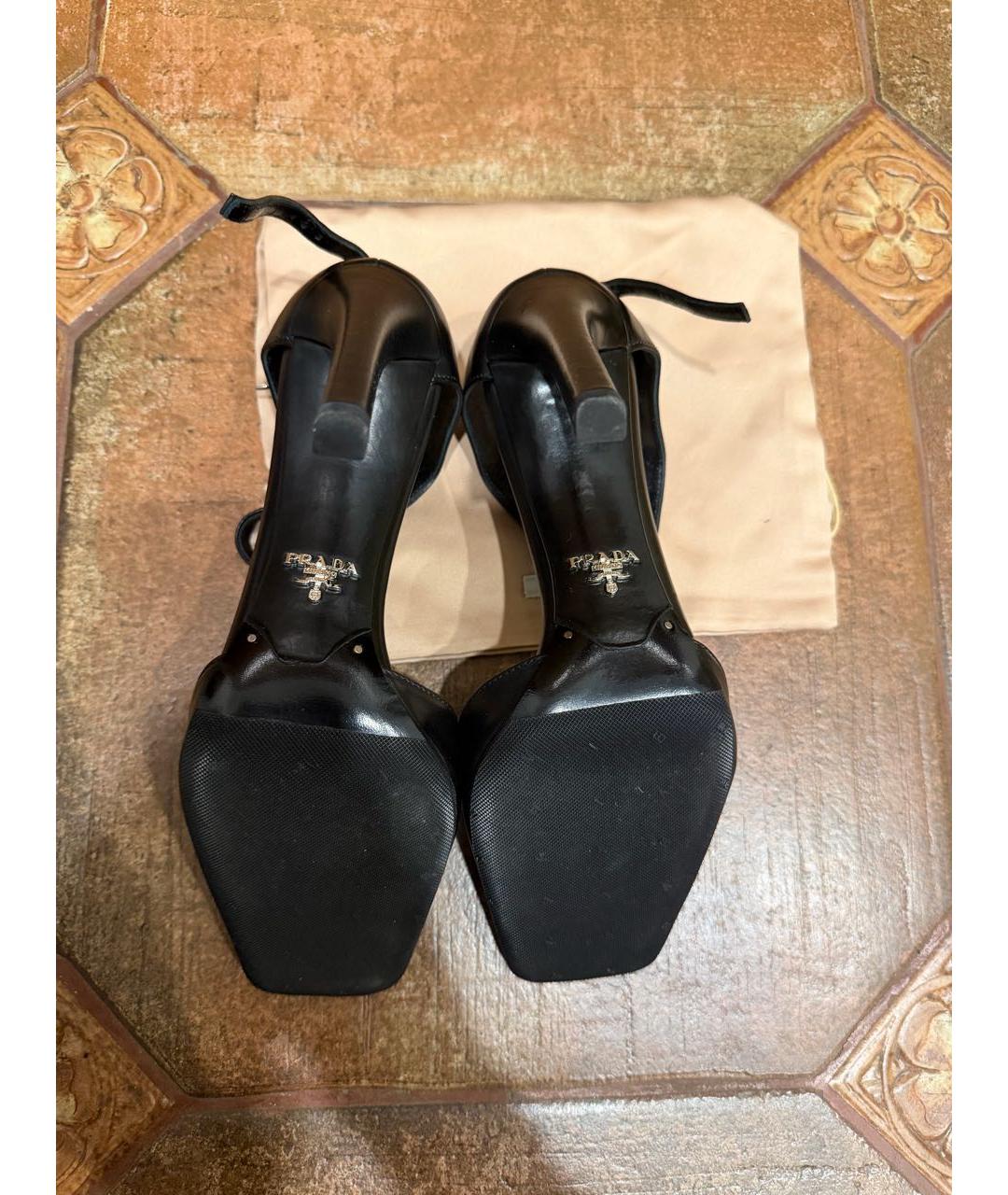PRADA Черные кожаные туфли, фото 5