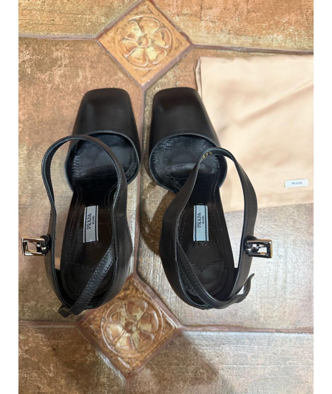 PRADA Черные кожаные туфли, фото 3