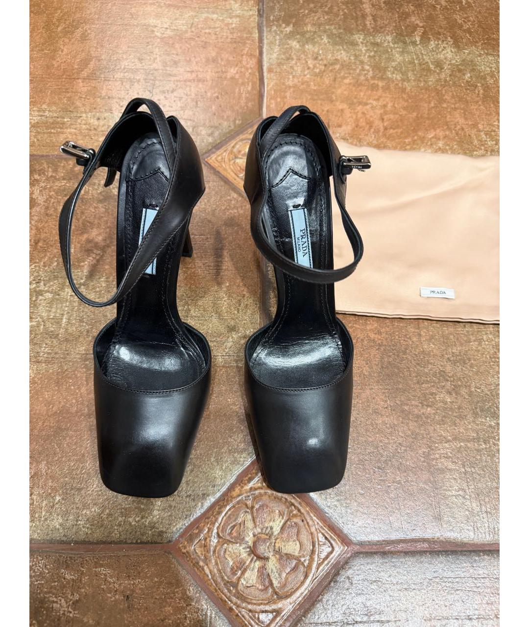 PRADA Черные кожаные туфли, фото 2
