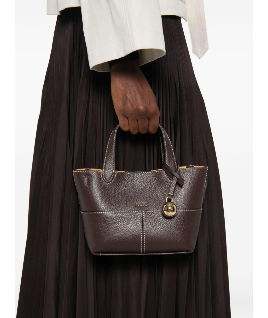 FURLA Коричневая кожаная сумка тоут, фото 2