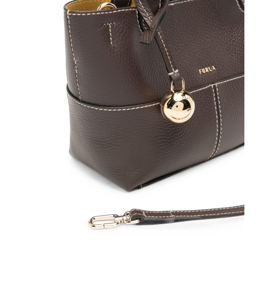 FURLA Коричневая кожаная сумка тоут, фото 4
