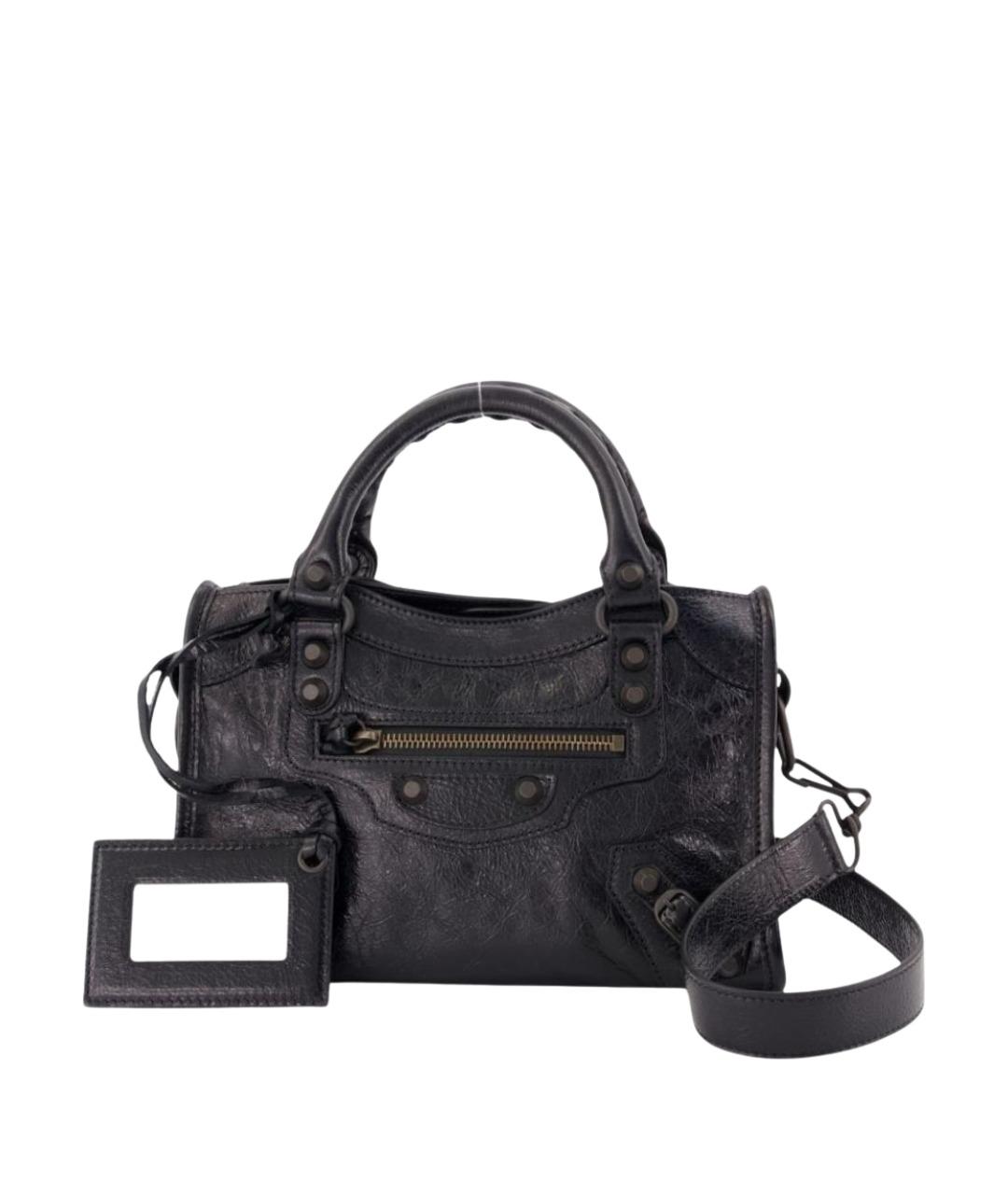 BALENCIAGA Черная кожаная сумка тоут, фото 1