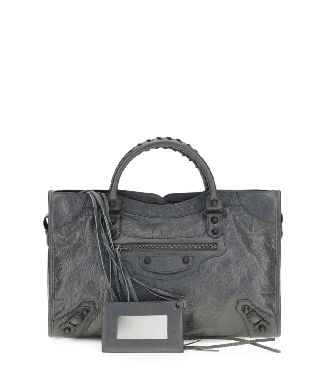 BALENCIAGA Серая кожаная сумка тоут, фото 1