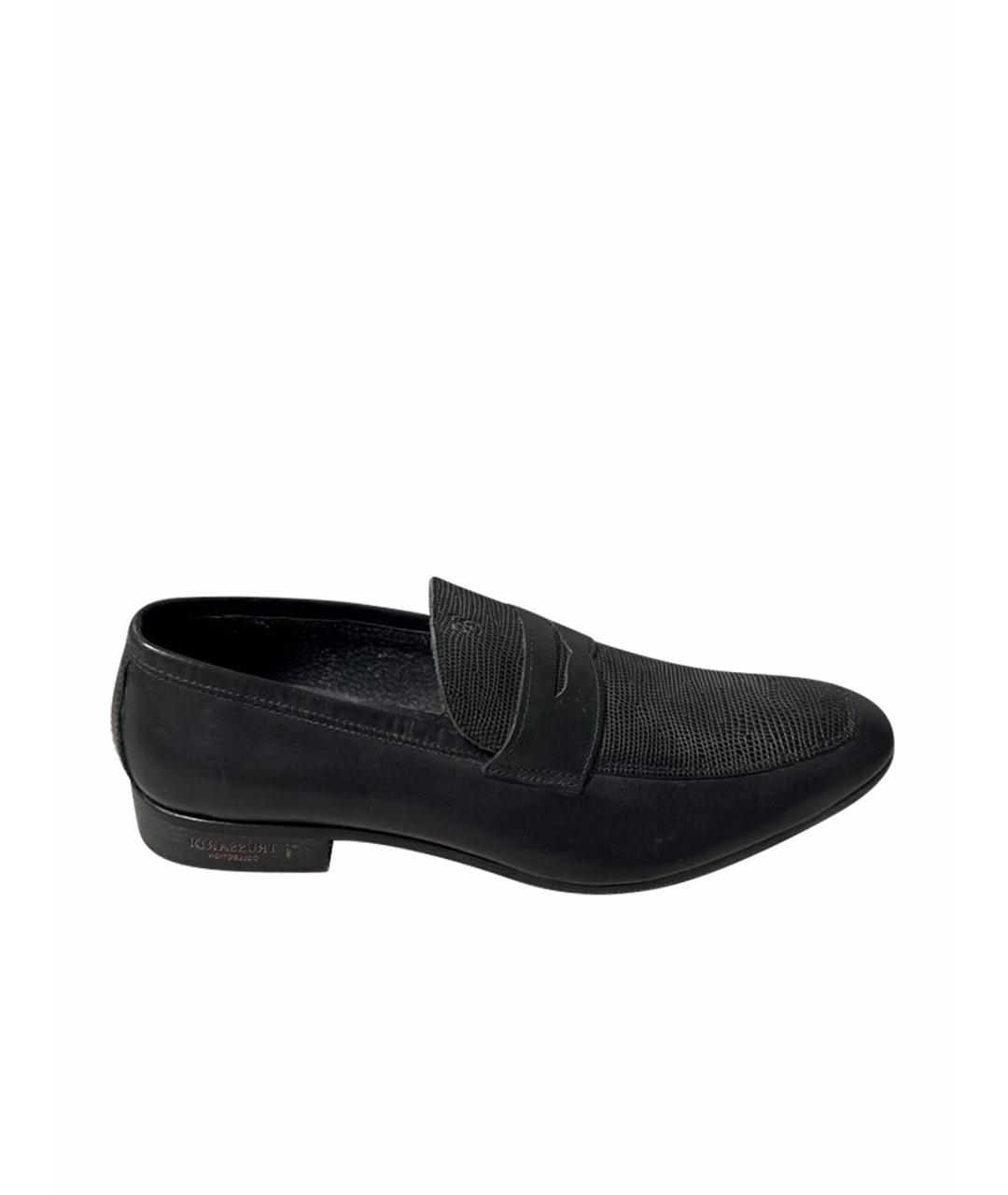 TRUSSARDI Черные кожаные туфли, фото 1