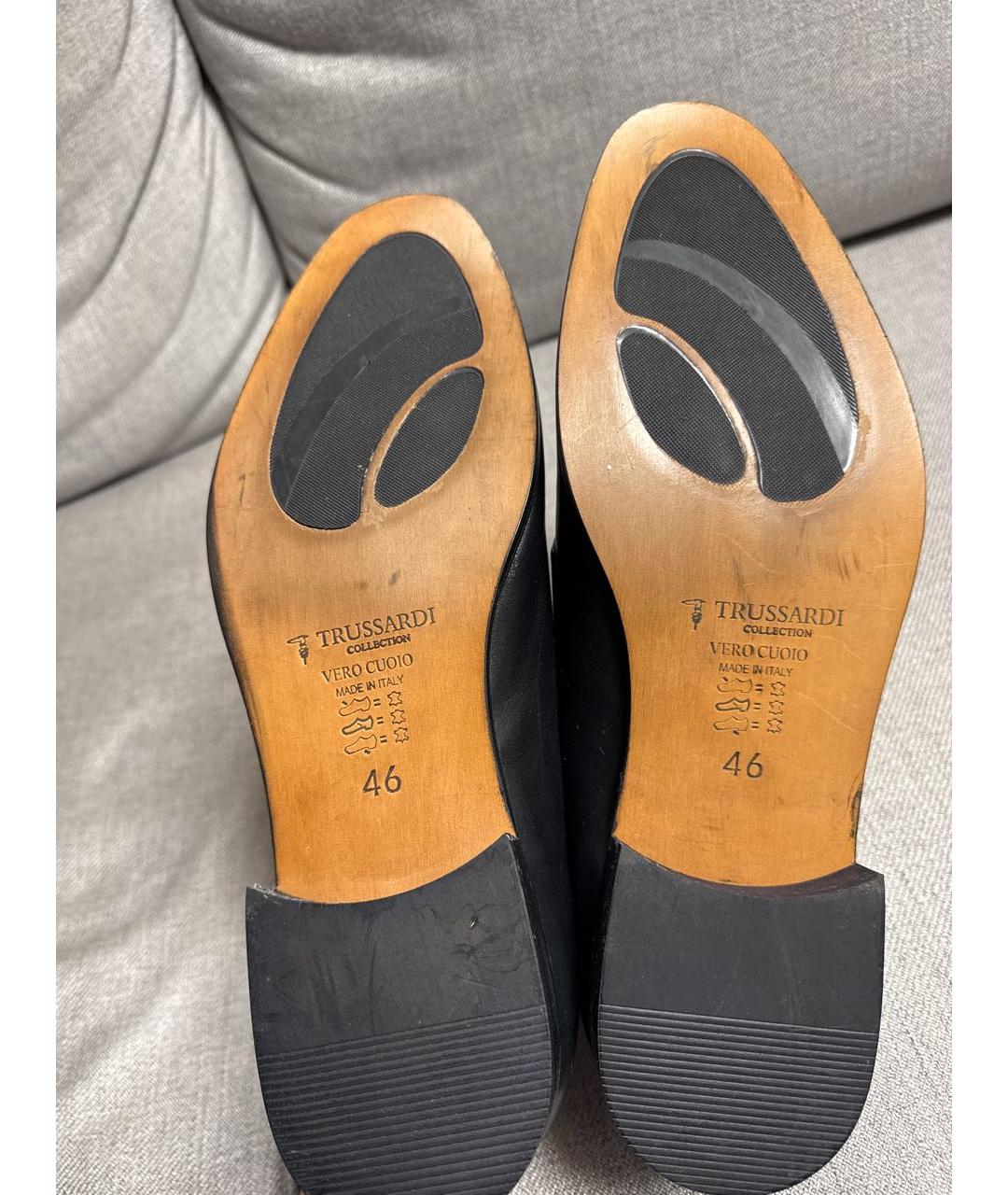 TRUSSARDI Черные кожаные туфли, фото 8