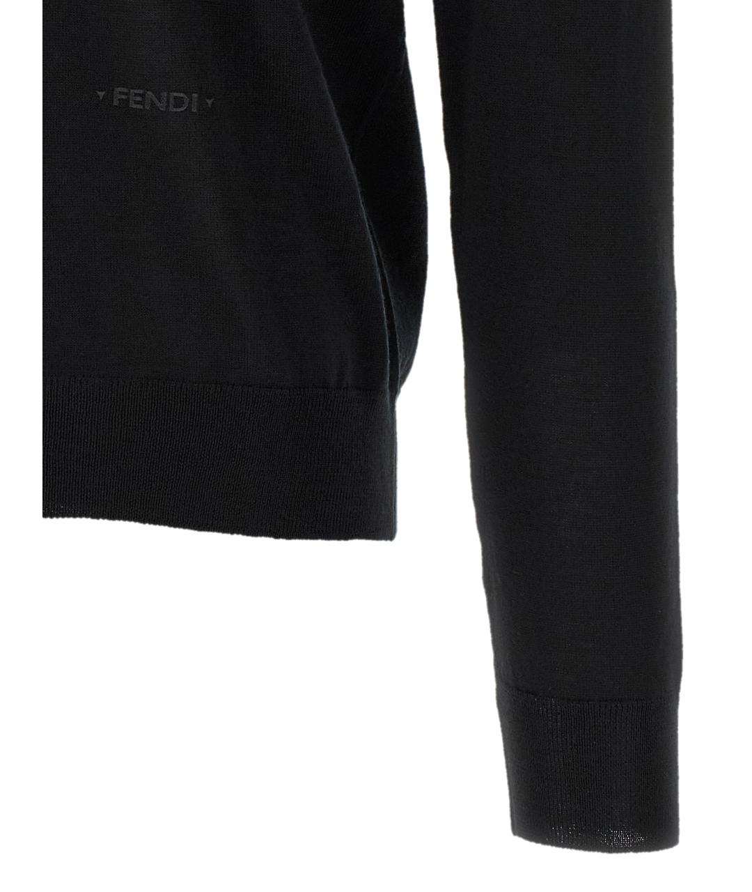 FENDI Черный шерстяной джемпер / свитер, фото 5