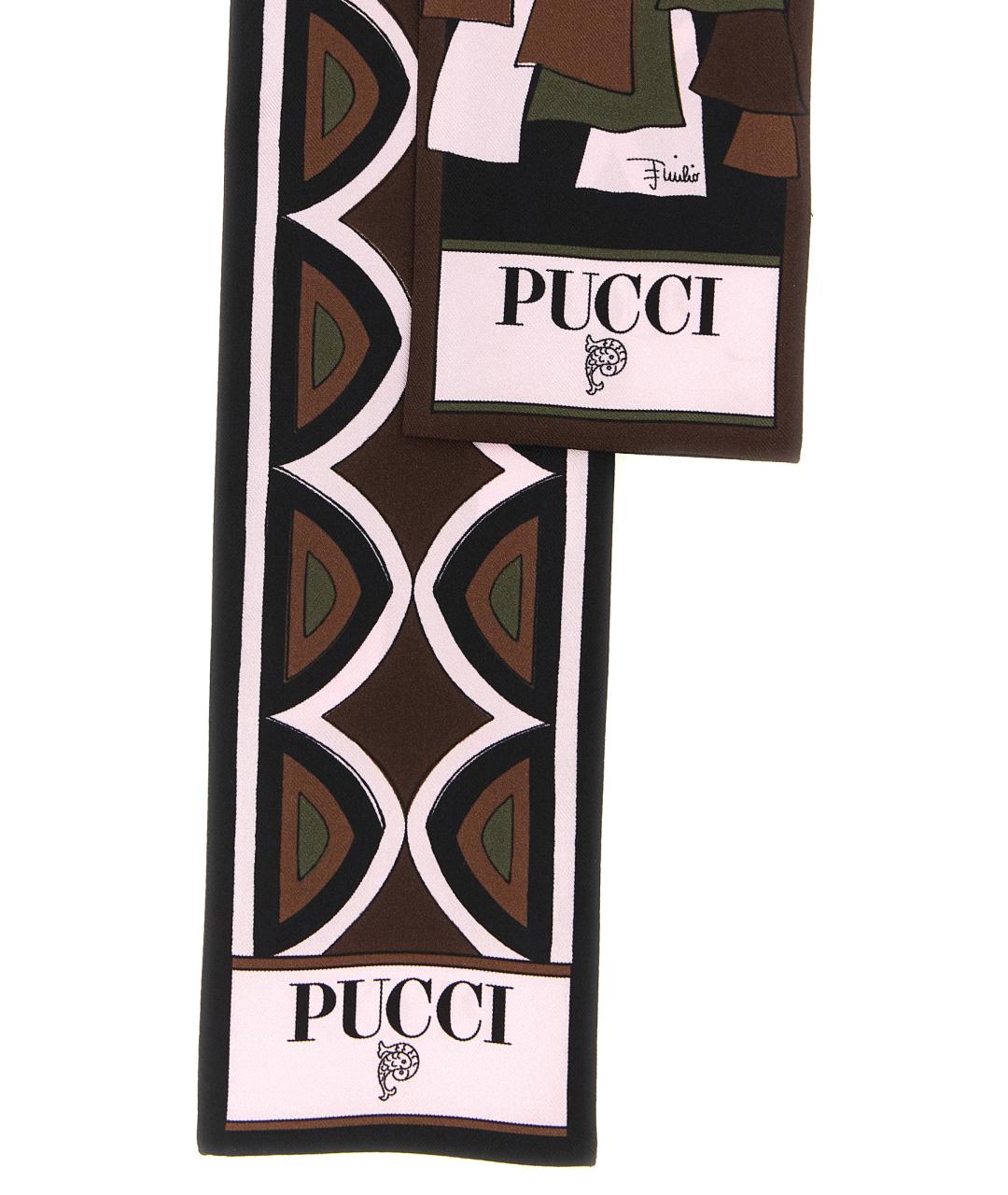 EMILIO PUCCI Розовый шелковый шарф, фото 3