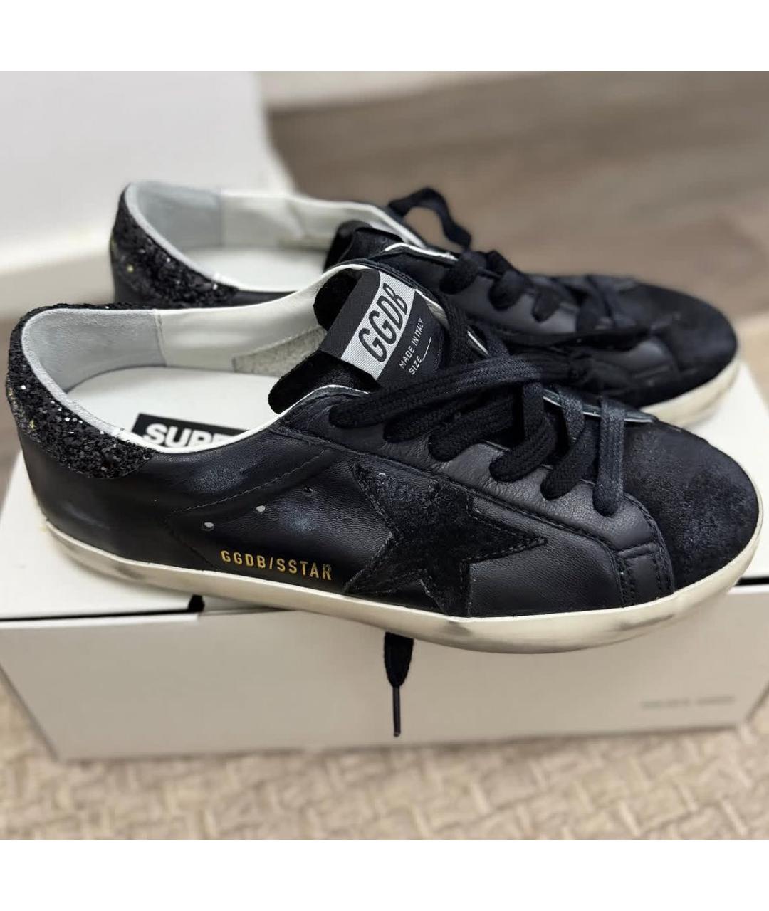 GOLDEN GOOSE Черные кожаные кеды, фото 5