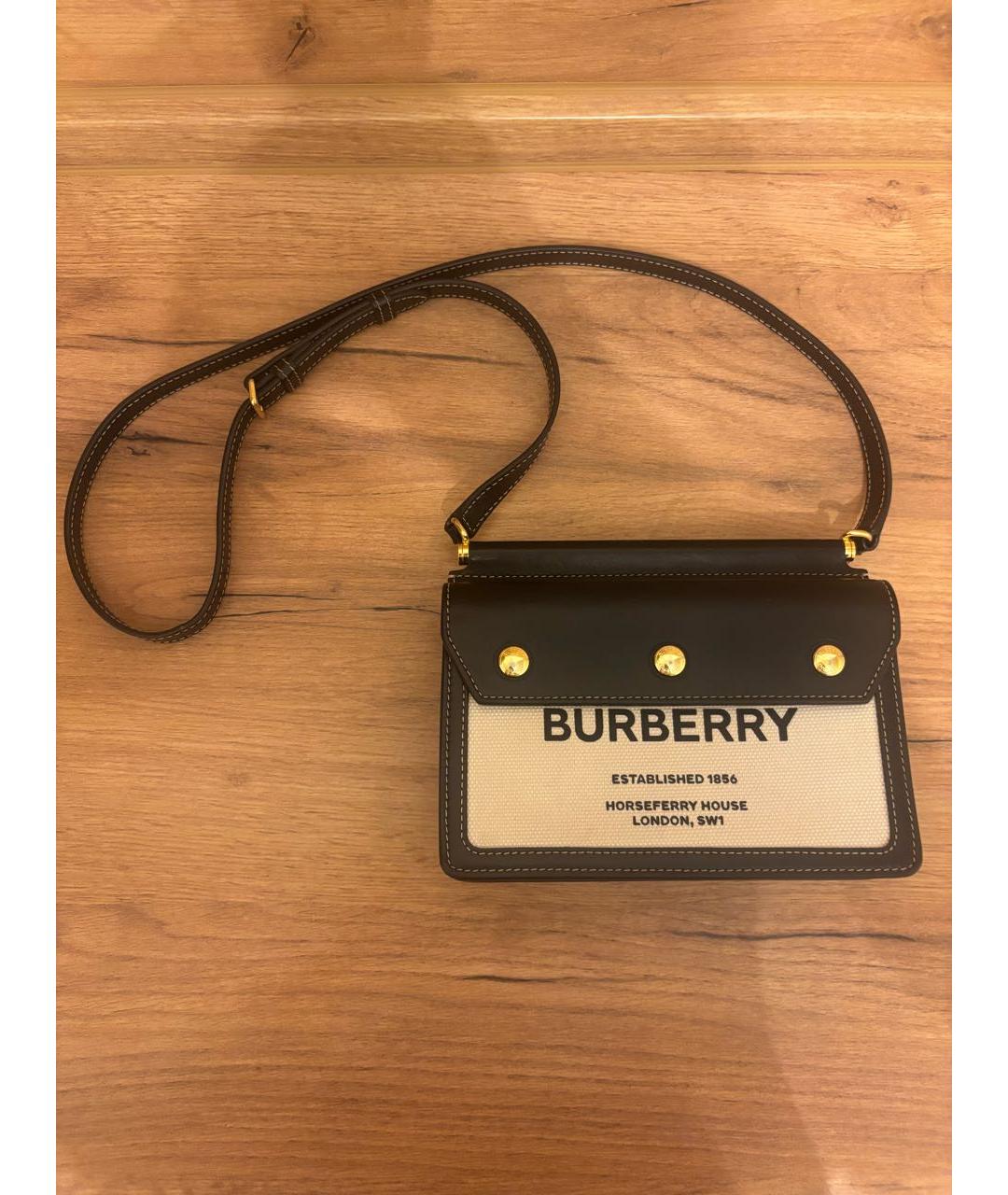 BURBERRY Черная кожаная сумка через плечо, фото 4