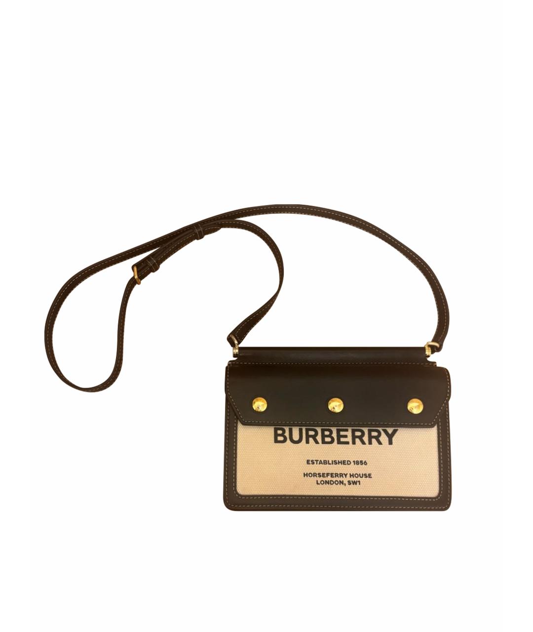 BURBERRY Черная кожаная сумка через плечо, фото 1