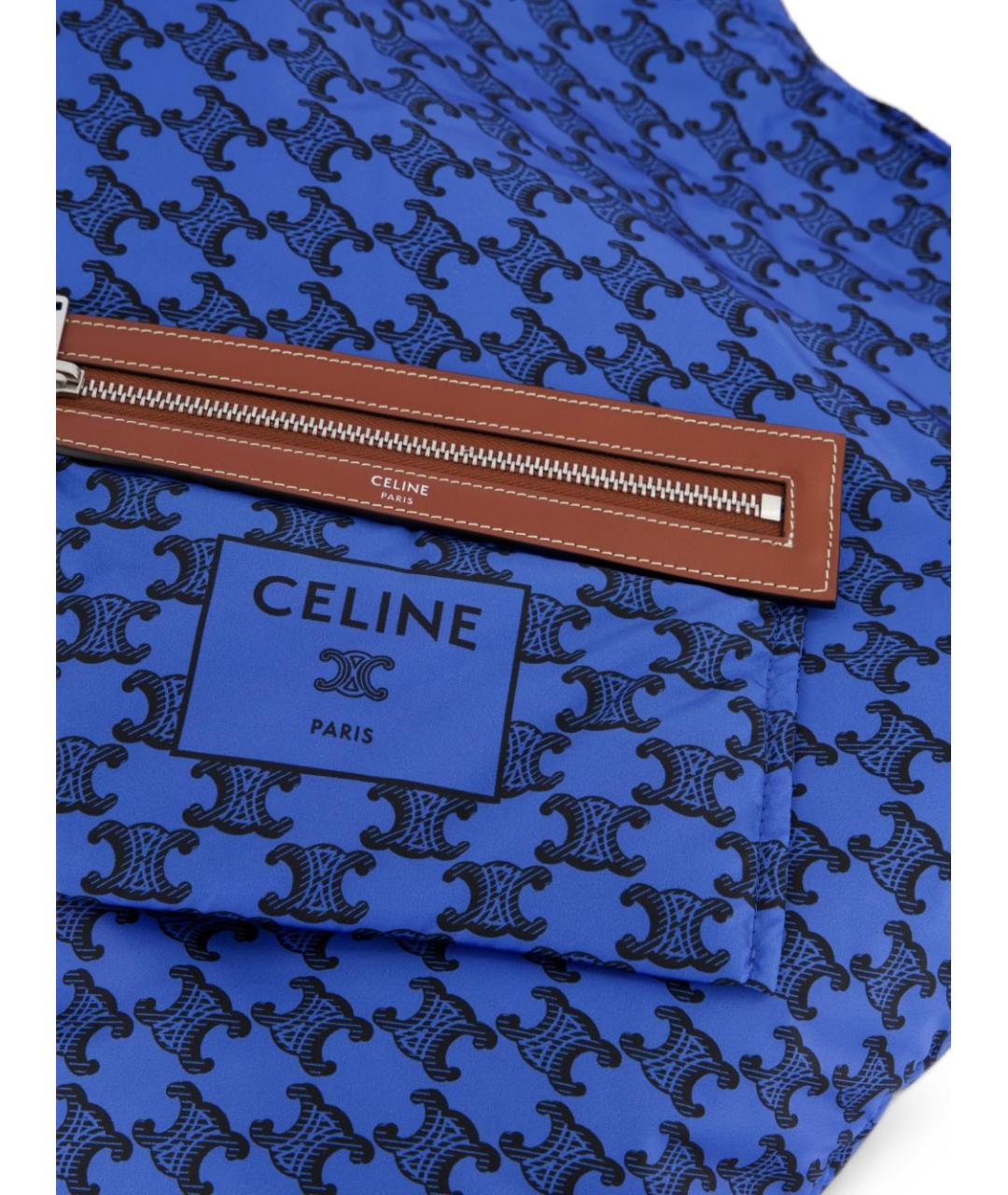 CELINE Синяя синтетическая сумка тоут, фото 3