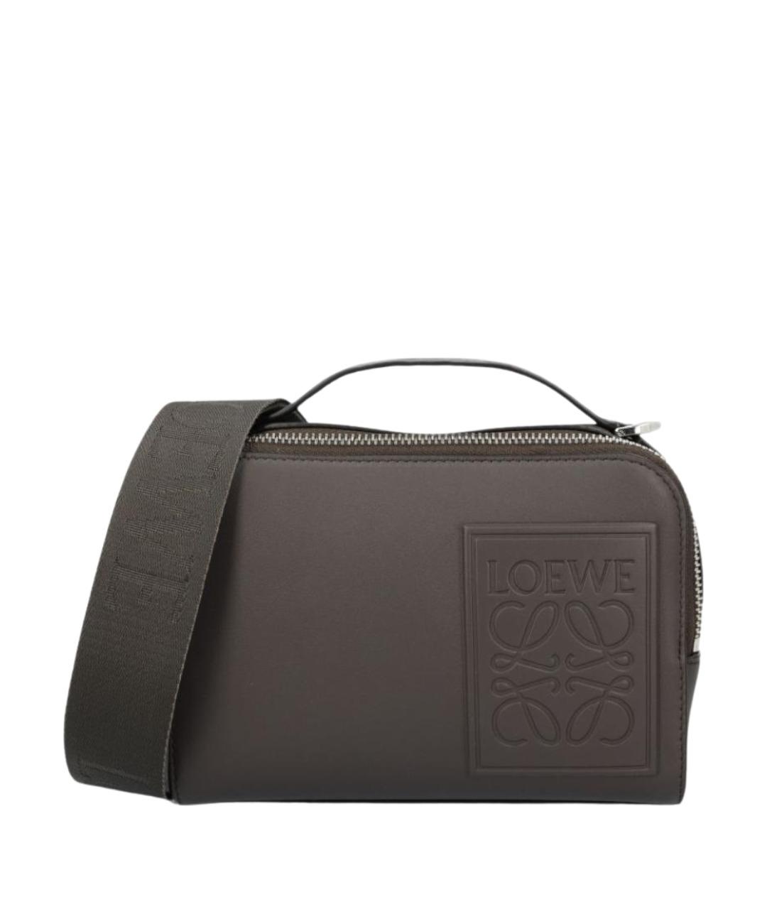 LOEWE Антрацитовая кожаная сумка на плечо, фото 1