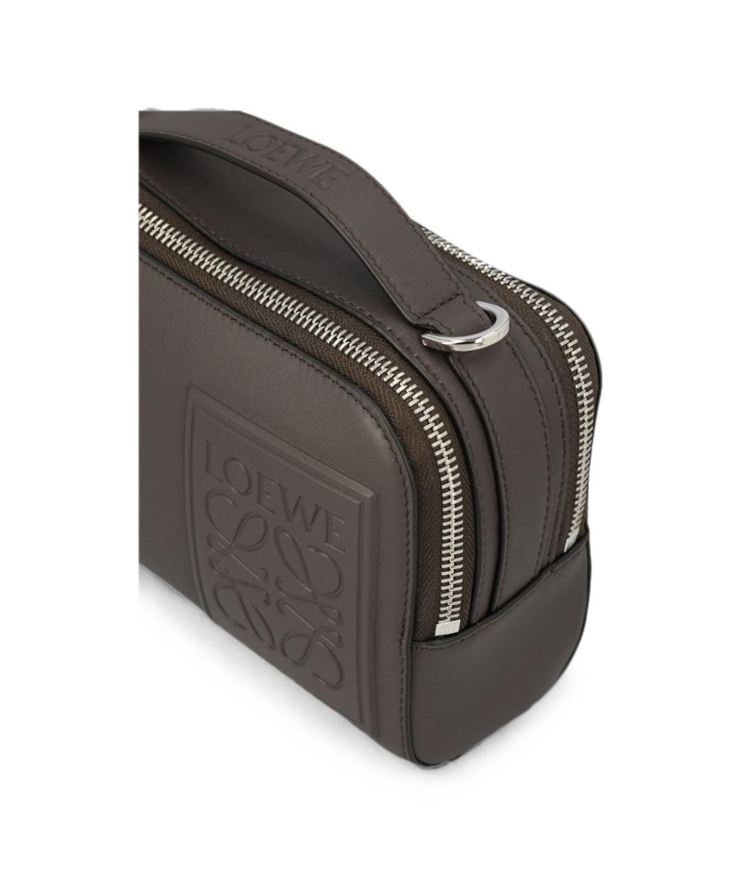 LOEWE Антрацитовая кожаная сумка на плечо, фото 4