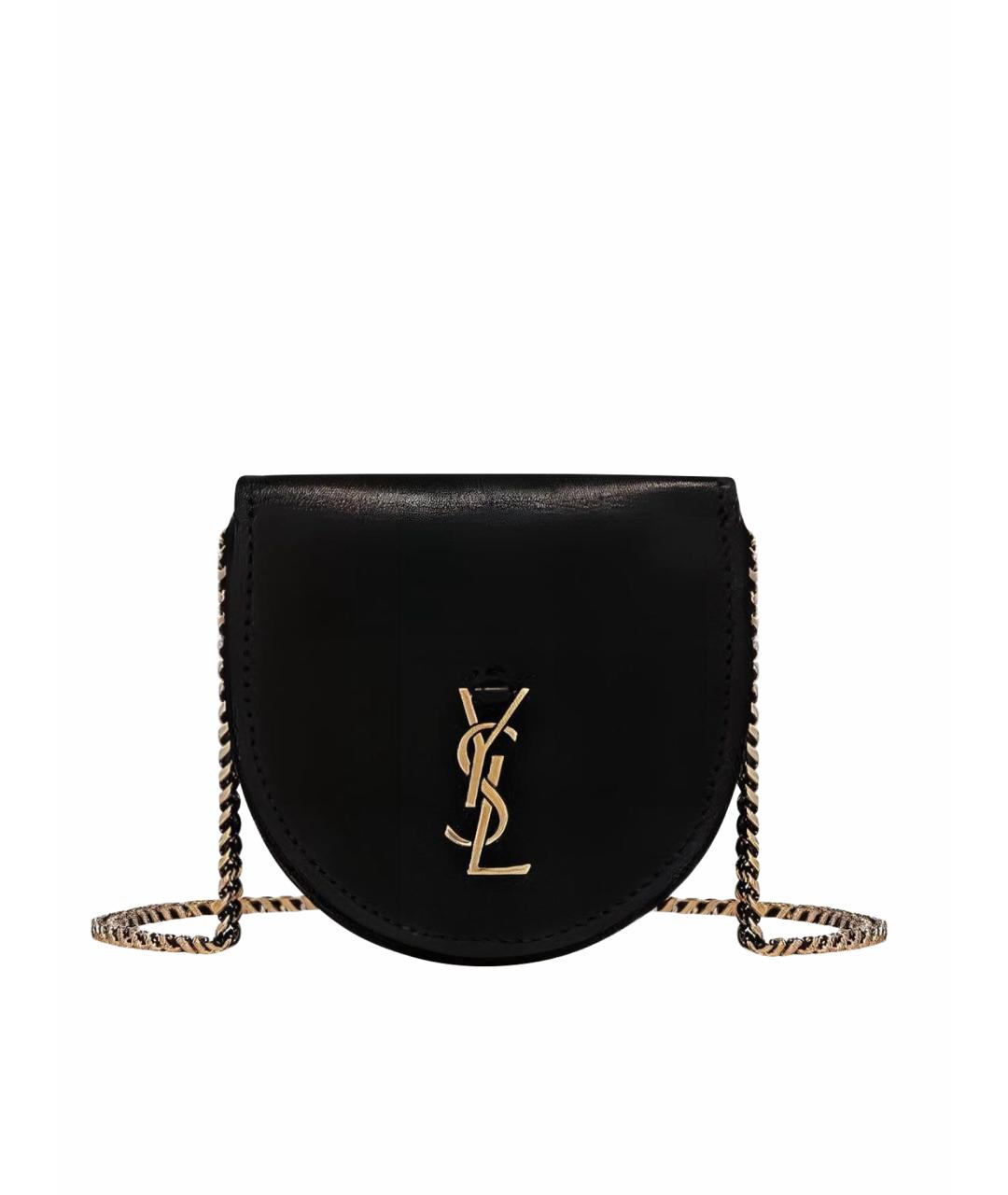 SAINT LAURENT Черная кожаная сумка через плечо, фото 1