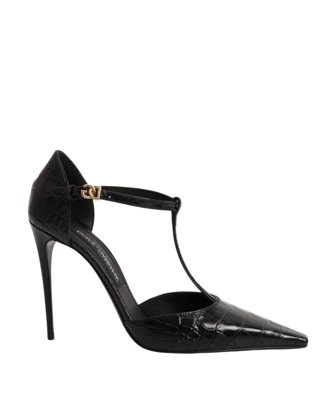 DOLCE&GABBANA Черные кожаные туфли, фото 1