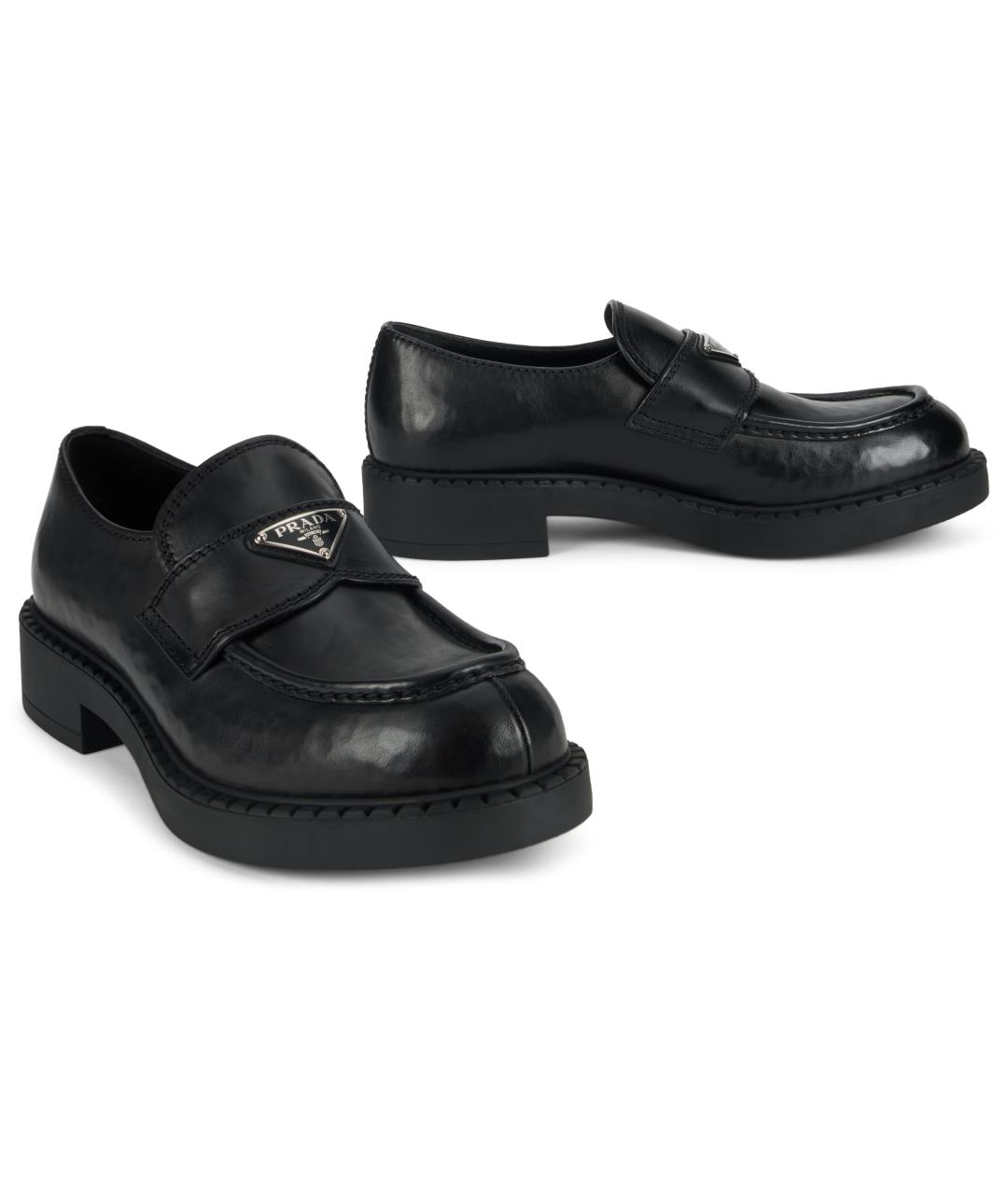 PRADA Черные кожаные лоферы, фото 2