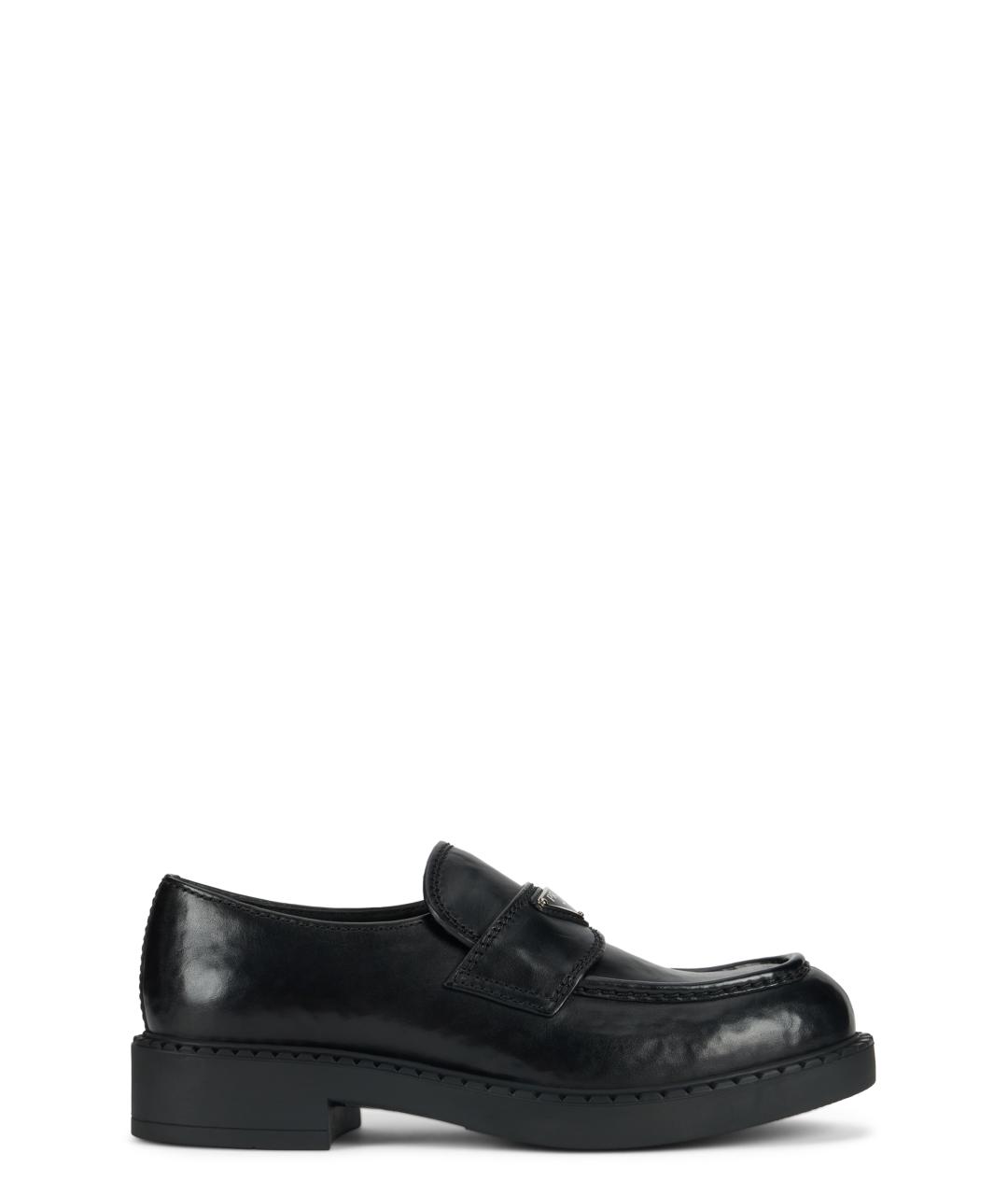 PRADA Черные кожаные лоферы, фото 1