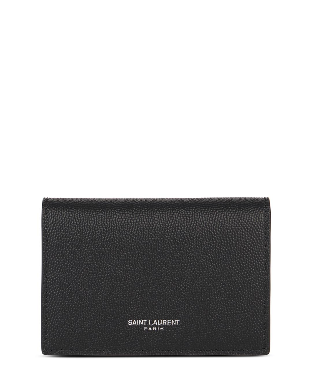 SAINT LAURENT Черный кожаный кошелек, фото 1