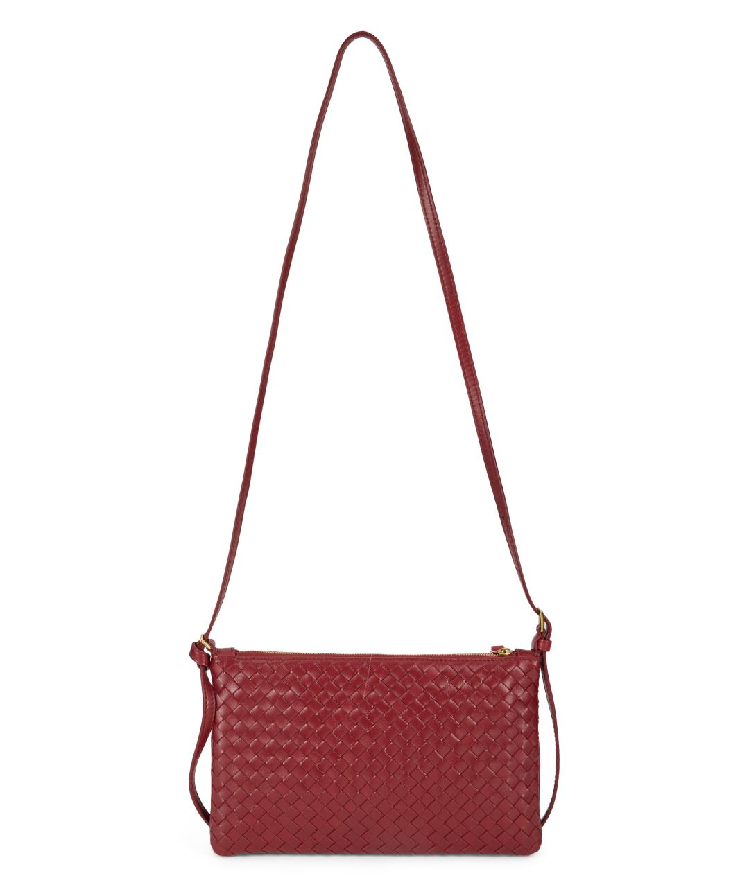 BOTTEGA VENETA Красная кожаная сумка через плечо, фото 4