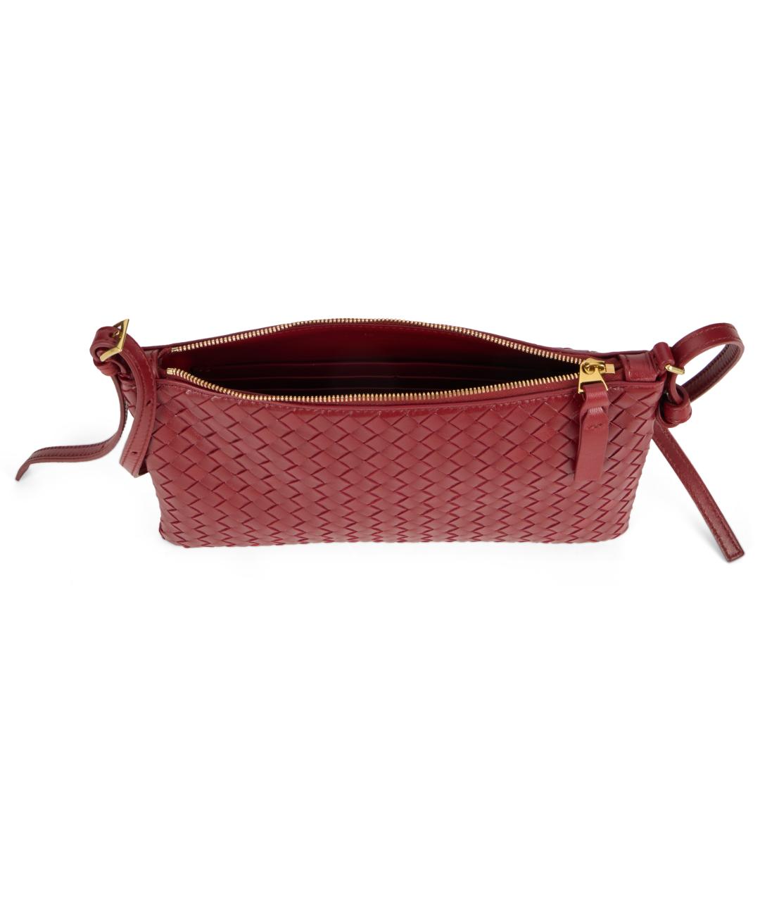 BOTTEGA VENETA Красная кожаная сумка через плечо, фото 5