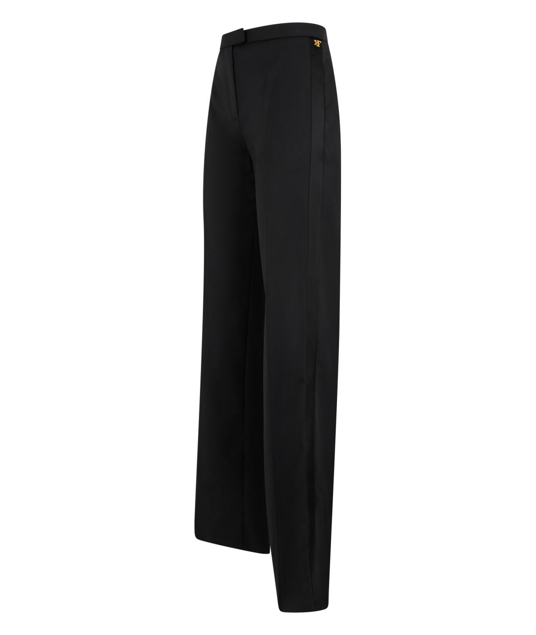 ELISABETTA FRANCHI Черные полиэстеровые брюки широкие, фото 3