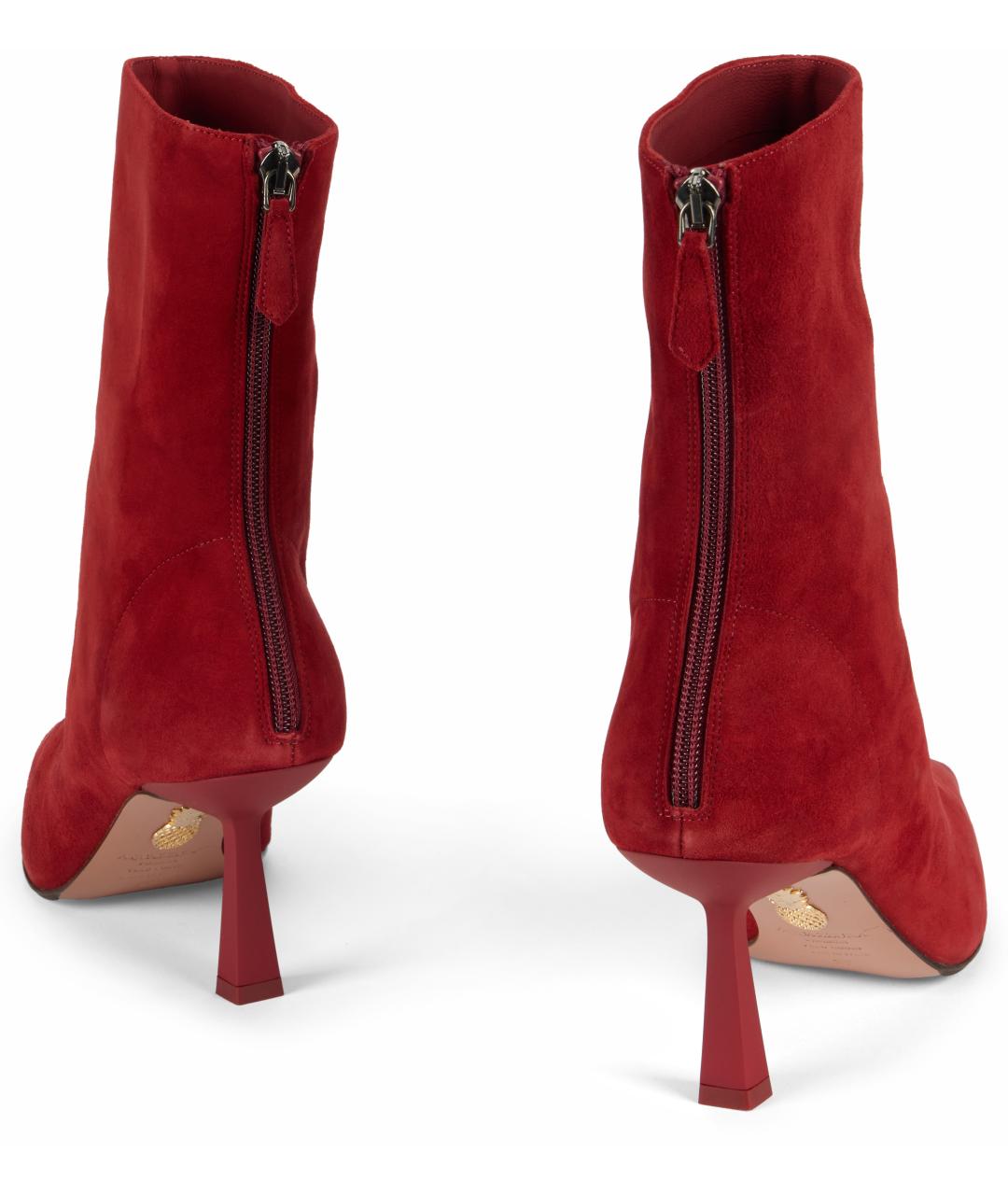 AQUAZZURA Красные замшевые ботильоны, фото 4