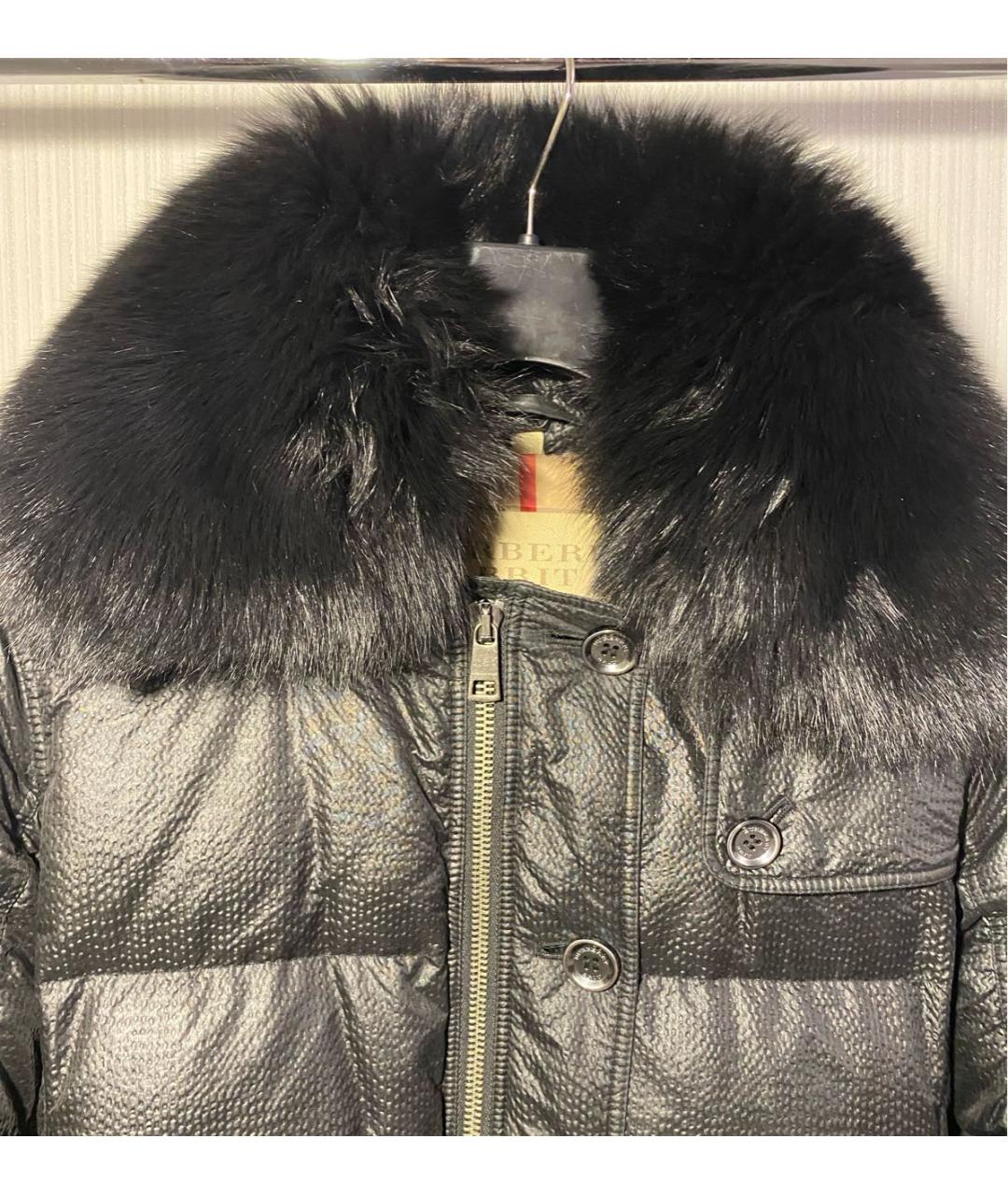 BURBERRY Черный полиэстеровый пуховик, фото 4