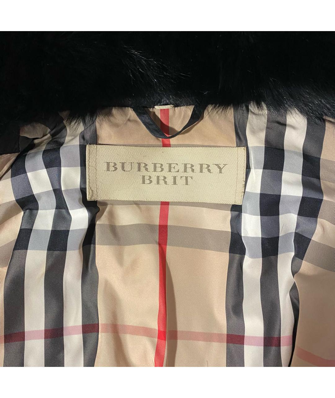 BURBERRY Черный полиэстеровый пуховик, фото 3