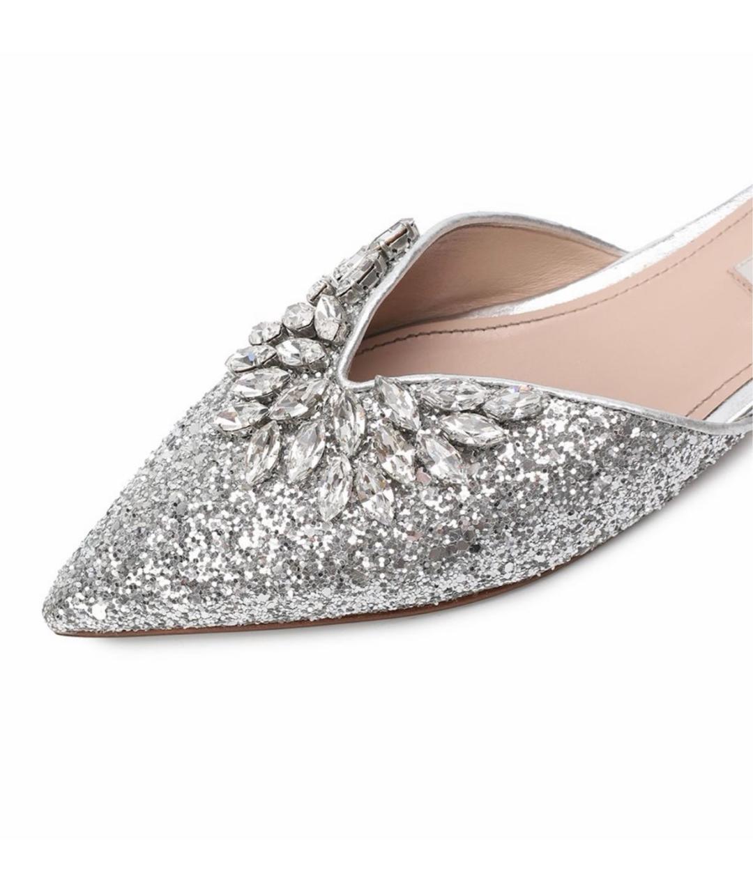 MIU MIU Серебряные мюли, фото 5