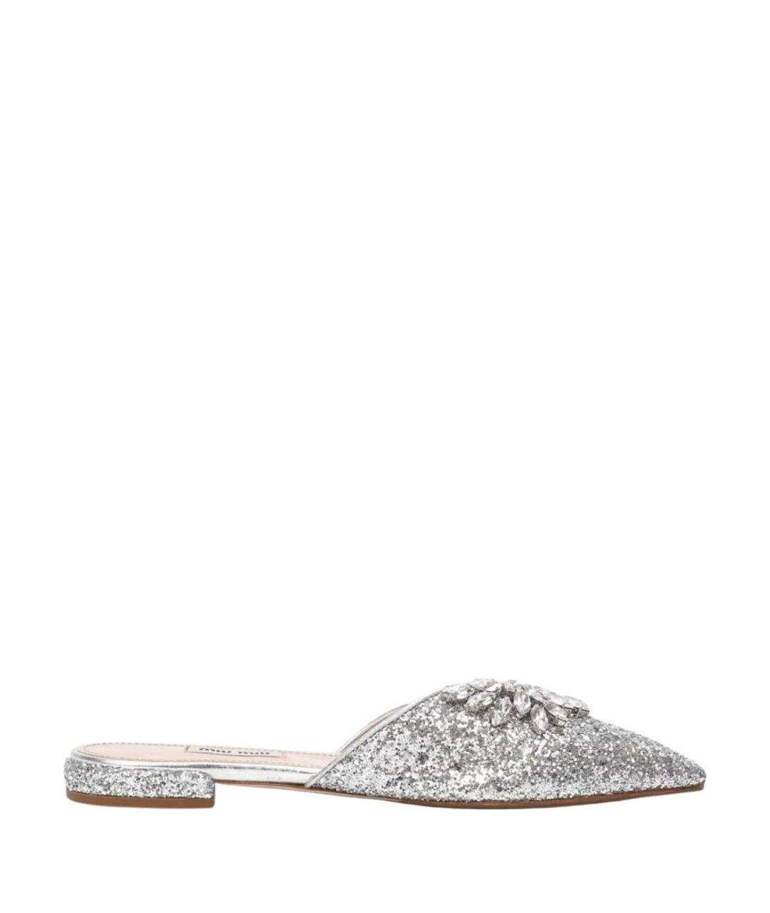 MIU MIU Серебряные мюли, фото 10