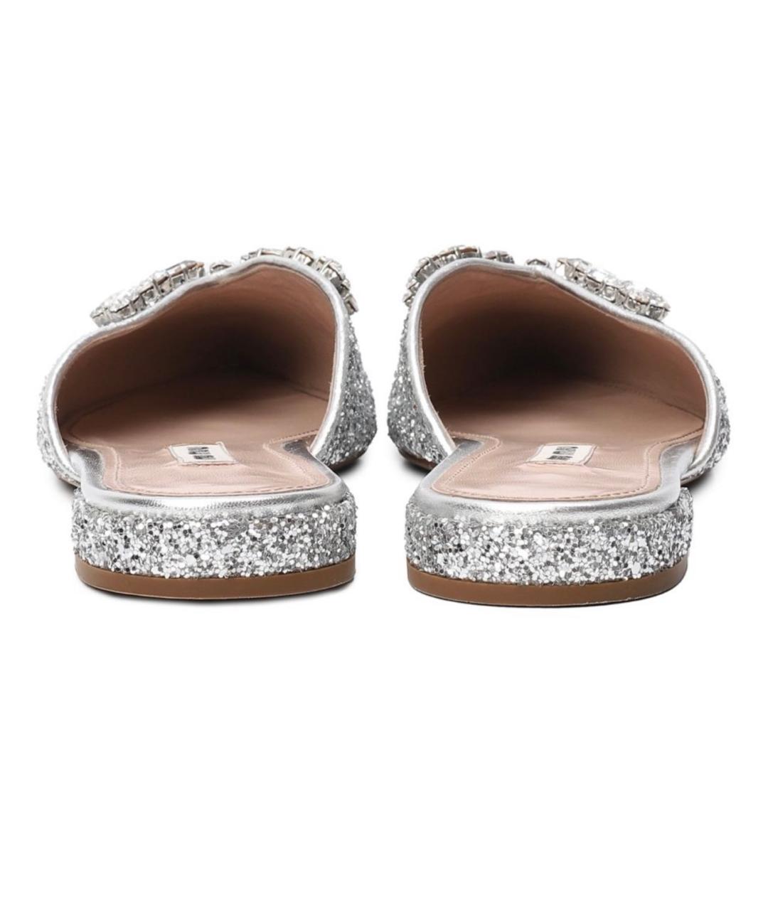 MIU MIU Серебряные мюли, фото 4