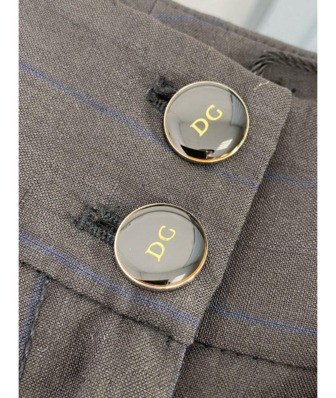 DOLCE&GABBANA Черные шерстяные прямые брюки, фото 4
