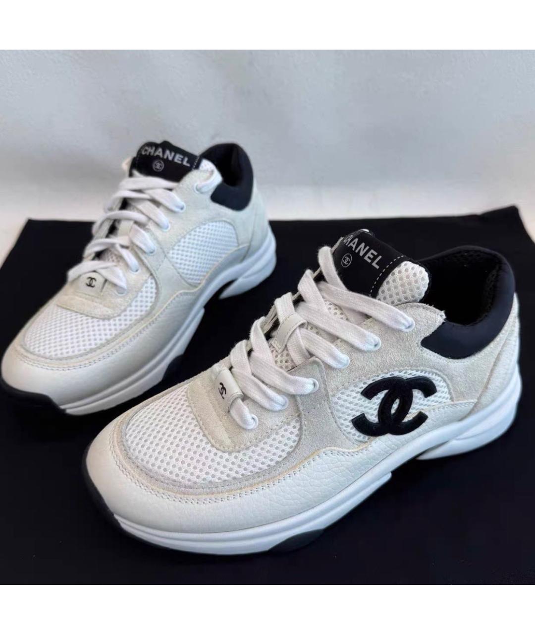 CHANEL Белые текстильные кроссовки, фото 2