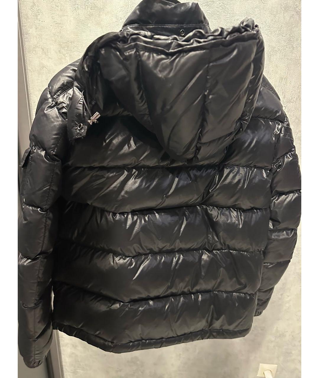 MONCLER Черный полиуретановый пуховик, фото 2