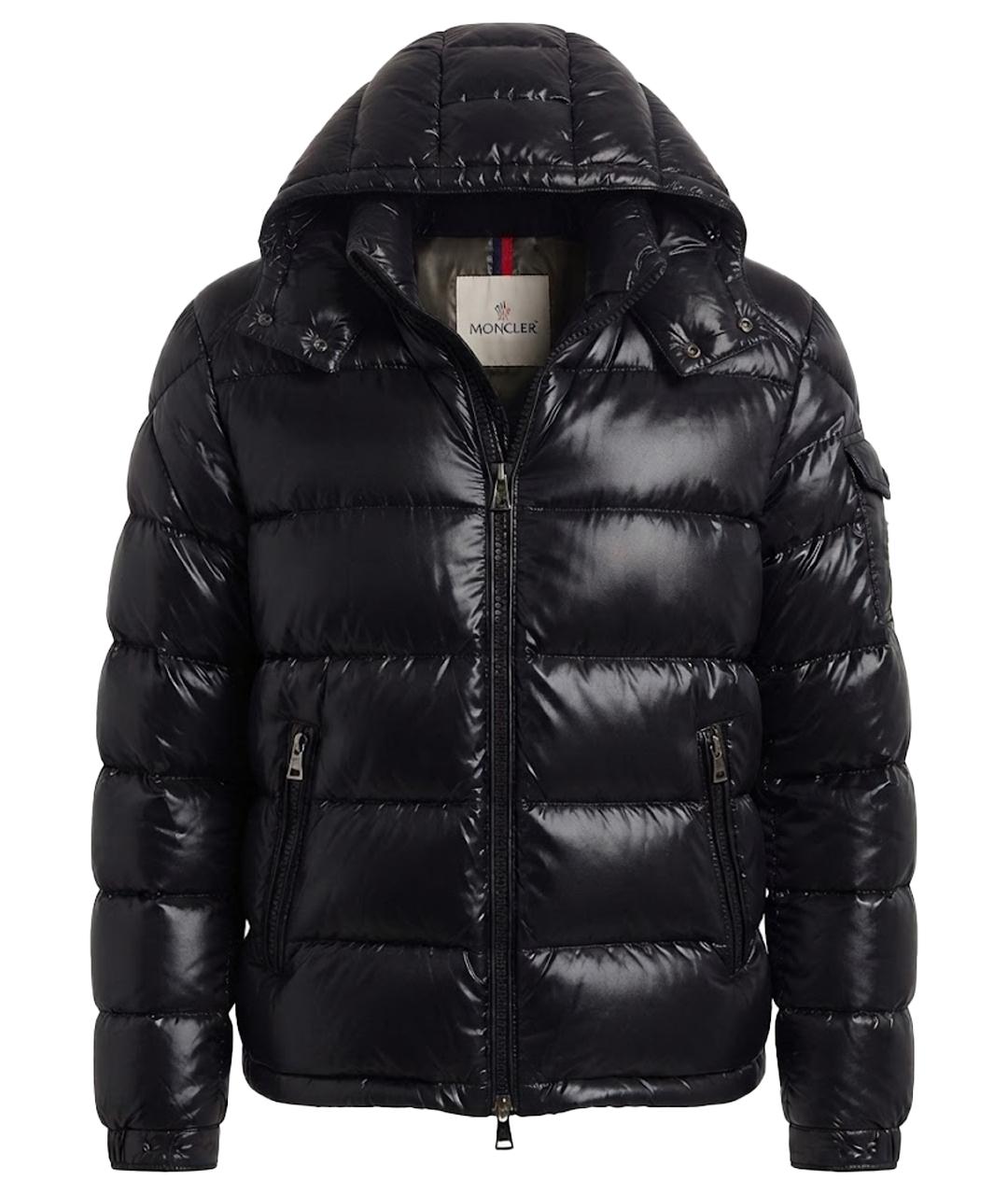 MONCLER Черный полиуретановый пуховик, фото 1