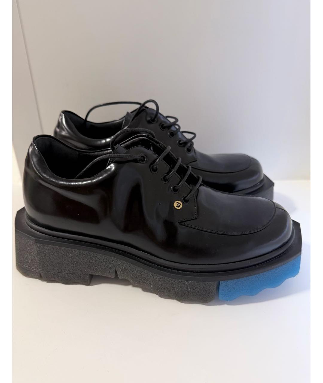 OFF-WHITE Черные кожаные брогги и оксфорды, фото 9