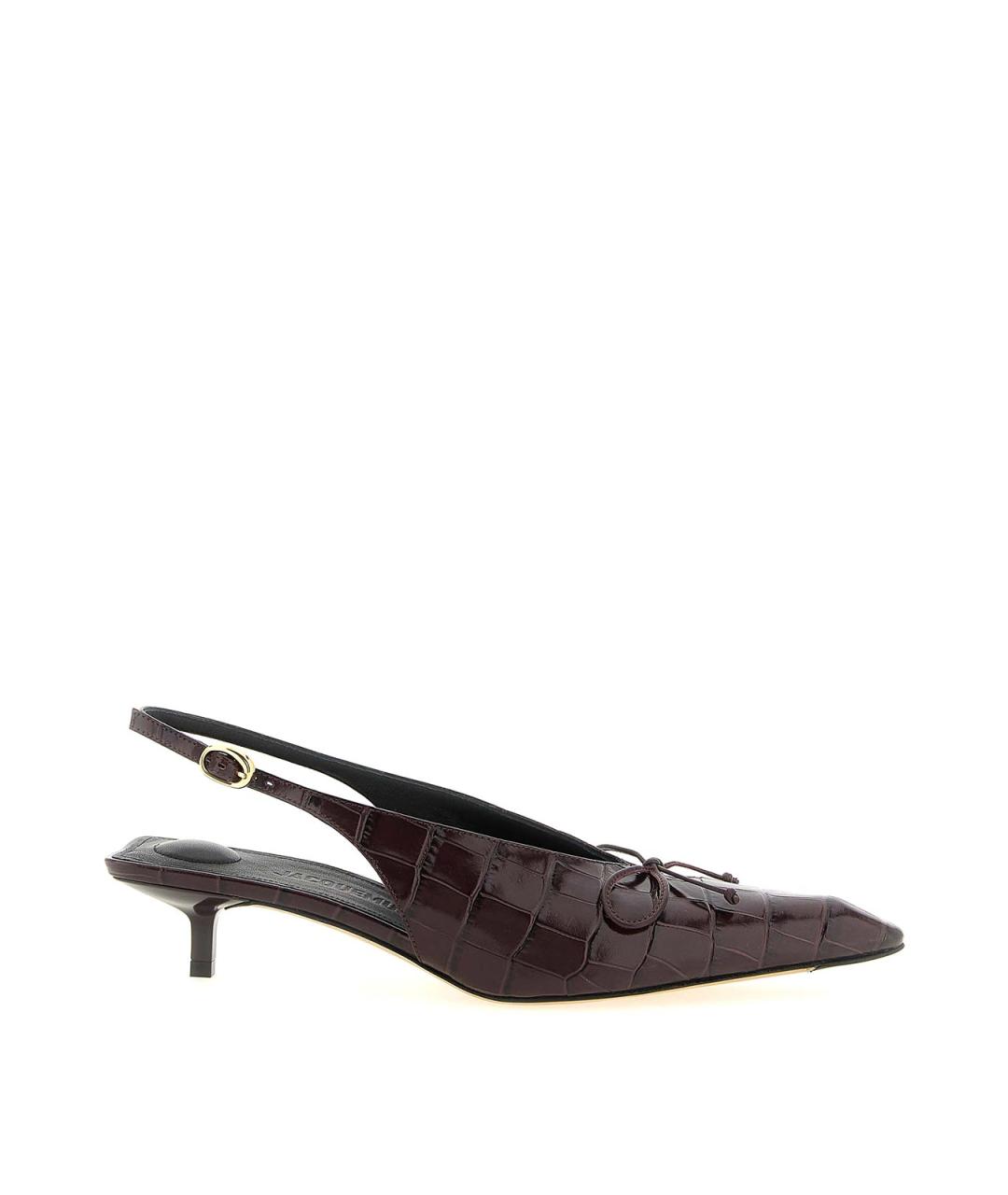 JACQUEMUS Бордовые кожаные туфли, фото 1